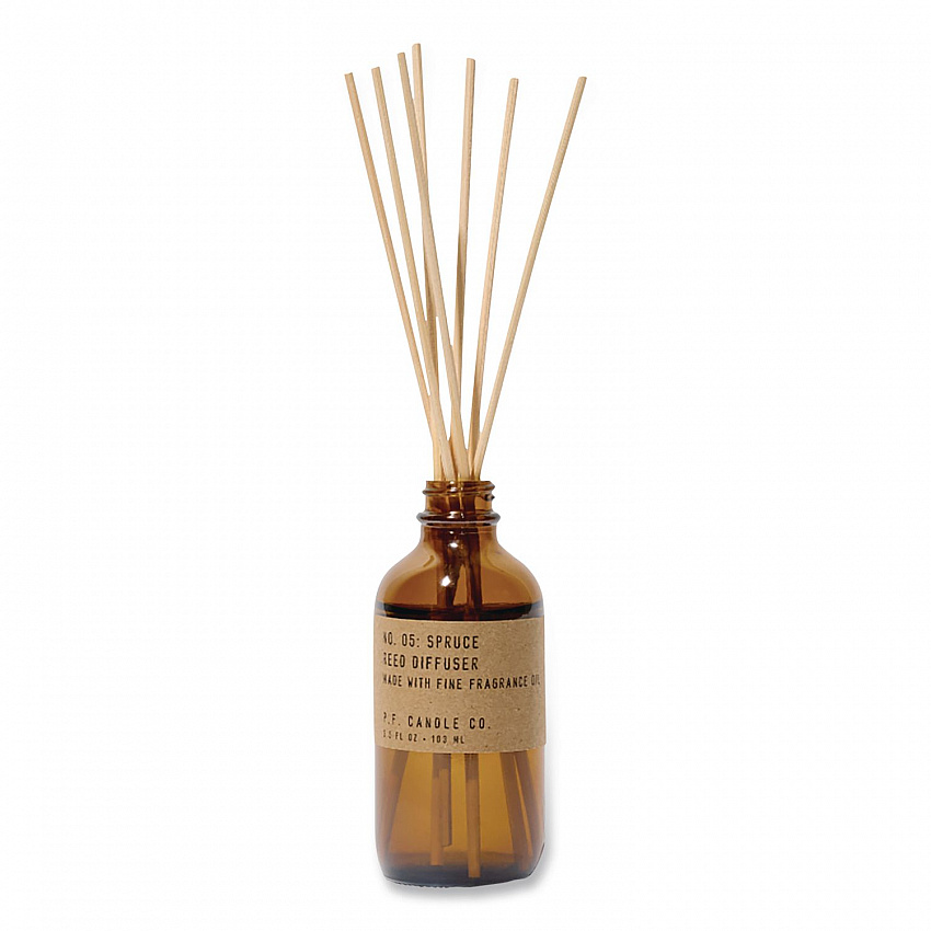 Reed Diffuser, Spruce, 3.5 oz, 4.25" Bottle, 9" Reeds, Amber (RD5)