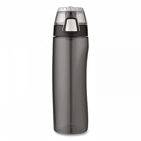 Tritan Plastic Hydration Water Bottle with Meter, 24 oz, Smoke (THRHP4100SMT)