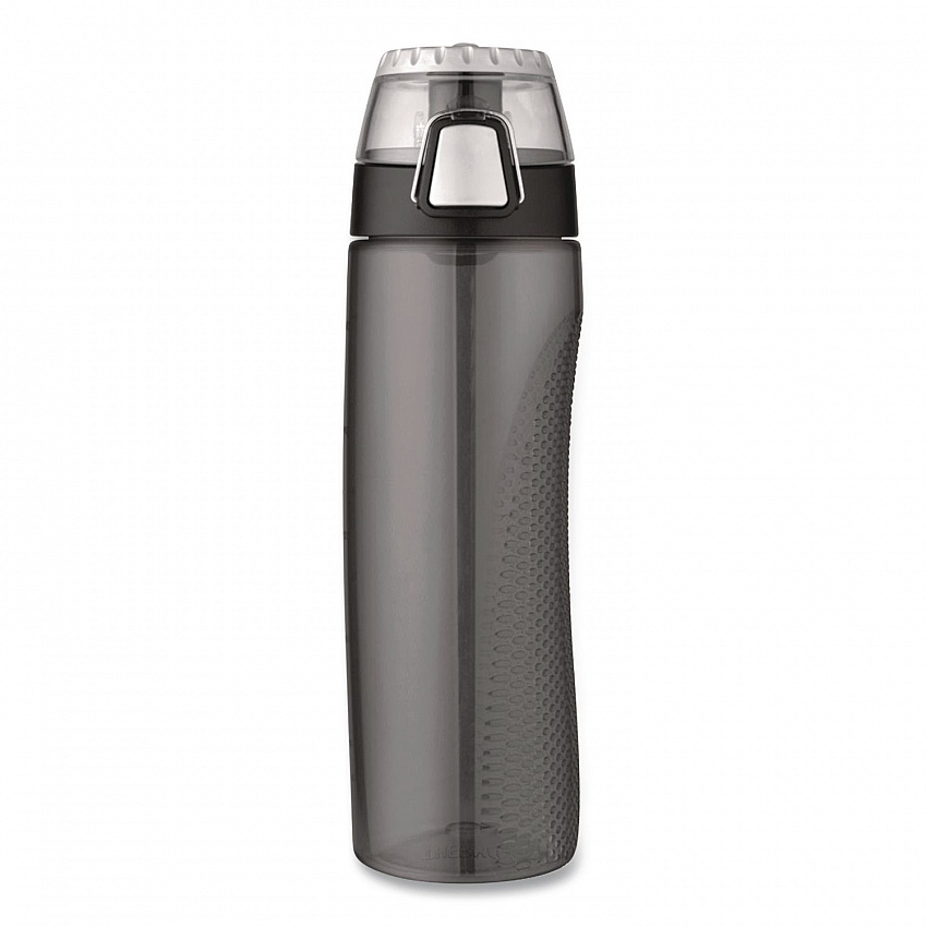 Tritan Plastic Hydration Water Bottle with Meter, 24 oz, Smoke (THRHP4100SMT)