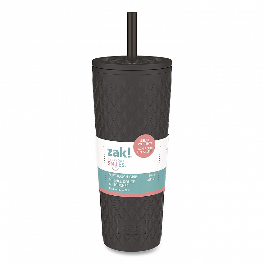 Cora Stainless Steel Double Wall Insulated Tumbler, 24 oz, Ebony (0015W621)