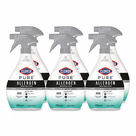 PURE Allergen Neutralizer Fabric and Carpet Spray, Clean Breeze Scent, 26 oz Spray Bottle, 6/Carton (60718CT)