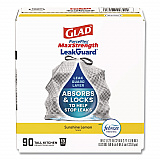 ForceFlex MaxStrength Tall Kitchen Drawstring Trash Bags, 13 gal, Lemon Sunshine Scent, 23.47 x 25.38, Gray, 90/Carton (22641CT)