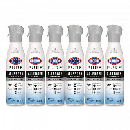 PURE Allergen Neutralizer Daily Air Spray, Ocean Mist, 8 oz Aerosol Spray, 6/Carton (60753CT)