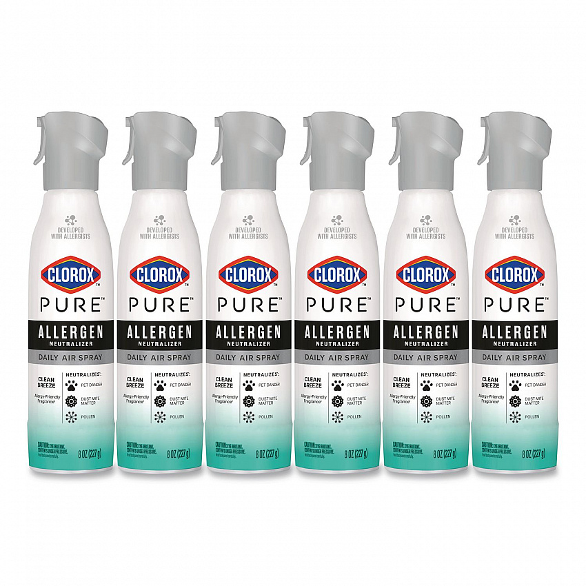 PURE Allergen Neutralizer Daily Air Spray, Clean Breeze, 8 oz Aerosol Spray, 6/Carton (60752CT)