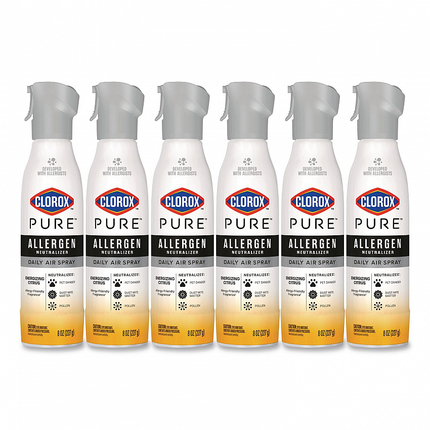 PURE Allergen Neutralizer Daily Air Spray, Citrus, 8 oz Aerosol Spray, 6/Carton (60754CT)
