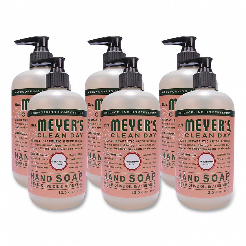 Clean Day Liquid Hand Soap, Geranium Scent, 12.5 oz, 6/Carton (391525)