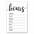 Dry Erase Business Hours Spa Style Sign, White 8 x 12 Surface (098644)