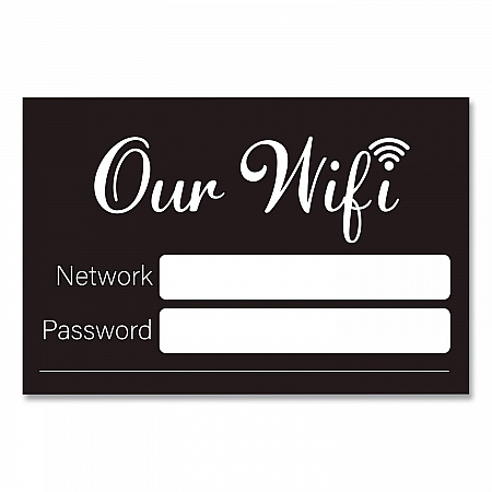Wi-Fi Password Indoor Sign, 6 x 4, Black/White (098646)