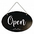 Open/Close Spa Style Indoor Sign, 12 x 8, Black/White (098642)