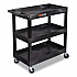 Tuffy XL Three-Shelf Utility Cart with Tub Shelves, Plastic, 300 lb Capacity, 35