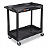 TUFFY XL Two-Shelf Heavy-Duty Multipurpose Utility Cart, Plastic, 200 lb Capacity, 35 x 18 x 34.25, Black (EC11B)