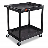 ENDURA Two-Shelf Utility Cart, Plastic, 400 lb Capacity, 32 x 24 x 37.5. Black (TC11)