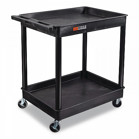 ENDURA Two-Shelf Utility Cart, Plastic, 400 lb Capacity, 32 x 24 x 37.5. Black (TC11)