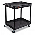 ENDURA Two-Shelf Utility Cart, Plastic, 400 lb Capacity, 32 x 24 x 37.5. Black (TC11)