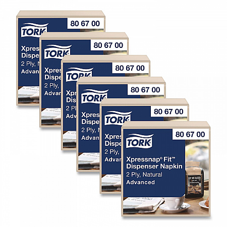 Xpressnap Interfold Dispenser Napkins, 2-Ply, 6.5 x 8.4, Natural, 720/Pack, 6 Packs/Carton (806700)