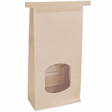 Stand-Up Window Bakery Bag, 4.75 x 2.5 x 9.5, Natural, 500/Carton (300249)
