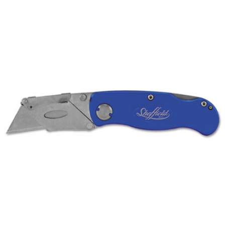 Great Neck Sheffield Folding Lockback Knife, 1 Utility Blade, Blue (12113)