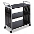 Scoot Three Shelf Utility Cart, Metal, 3 Shelves, 1 Bin, 300 lb Capacity, 31