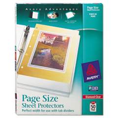 Avery Top-Load Poly 3-Hole Punched Sheet Protectors, Letter, Diamond Clear, 50/Box (74203)