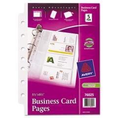 Avery Business Card Binder Pages, 2 x 3 1/2, 8 Cards/Sheet, 5 Pages/Pack (76025)