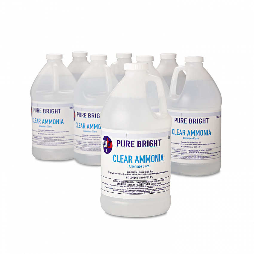 Clear Ammonia, 64 oz Bottle, 8/Carton (19703575033)