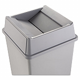 Untouchable Square Swing Top Lid, Plastic, 20.13w x 20.13d x 6.25h, Gray (2664GRAY)