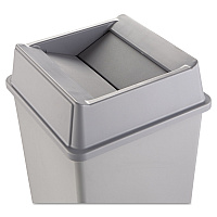 Untouchable Square Swing Top Lid, Plastic, 20.13w x 20.13d x 6.25h, Gray (2664GRAY)