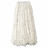 Non-Launderable Economy Cut-End Rayon Mop Head, 24 oz, 1" Band, White, 12/Carton (V418)