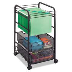 Safco Onyx Mesh Open Mobile File, Two-Drawers, 15.75w x 17d x 27h, Black (5215BL)