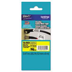 Brother P-Touch TZe Flexible Tape Cartridge for P-Touch Labelers, 0.47" x 26.2 ft, Black on Yellow (TZEFX631)
