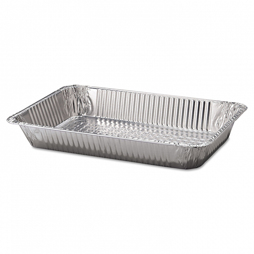 Aluminum Steam Table Pans, Full-Size Deep, 65 Gauge, 3.19" Deep, 12.19 x 20.75, 50/Carton (201970)