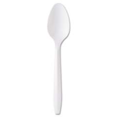 GEN Medium-Weight Cutlery, Teaspoon, White, 100/Box, 10 Boxes/Carton (PPTS10100)