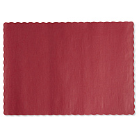 Placemats, Smooth Surface, Scalloped Edges, 13.5" x 9.5", Red, 1,000/Carton (310521)