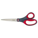 Scotch Precision Scissors, 8" Long, 3.13" Cut Length, Gray/Red Straight Handle (1448)