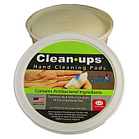 Clean-Ups Hand Cleaning Pads, Cloth, 1-Ply, 3" dia, Mild Floral Scent, 60/Tub (10145)