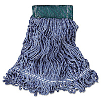 Super Stitch Blend Mop Head, Cotton/Synthetic, Medium, Blue, 6/Carton (D252BLU)