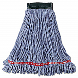 Web Foot Wet Mop Head, Shrinkless, Cotton/Synthetic, Medium, Blue, 6/Carton (A252BLU)