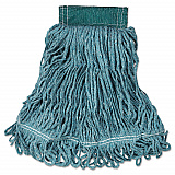 Super Stitch Blend Mop Head, Cotton/Synthetic, Medium,  Green, 6/Carton (D252GRE)