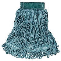 Super Stitch Blend Mop Head, Cotton/Synthetic, Medium,  Green, 6/Carton (D252GRE)