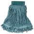 Rubbermaid Commercial Super Stitch Blend Mop Head, Medium, Cotton/Synthetic, Green, 6/Carton (D252GRE)