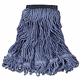 Swinger Loop Wet Mop Head, Medium, Cotton/Synthetic, Blue, 6/Carton (C152BLU)