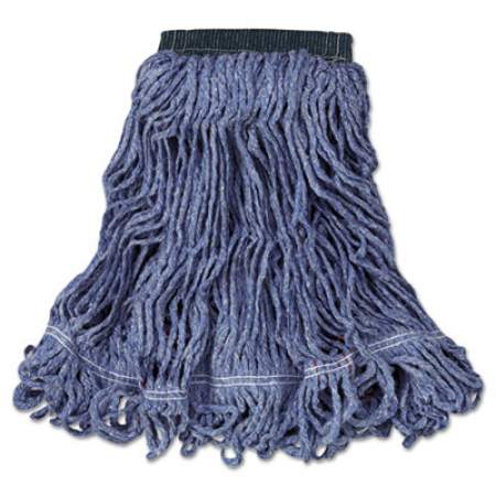 Rubbermaid Commercial Swinger Loop Wet Mop Head, Medium, Cotton/Synthetic, Blue, 6/Carton (C152BLU)