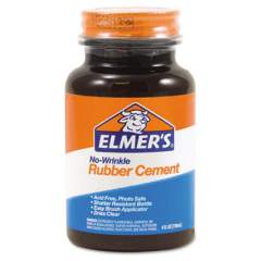 Elmer's Rubber Cement with Brush Applicator, 4 oz, Dries Clear (E904)