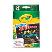 Crayola Washable Dry Erase Crayons w/E-Z Erase Cloth, Assorted Bright Colors, 8/Pack (985202)