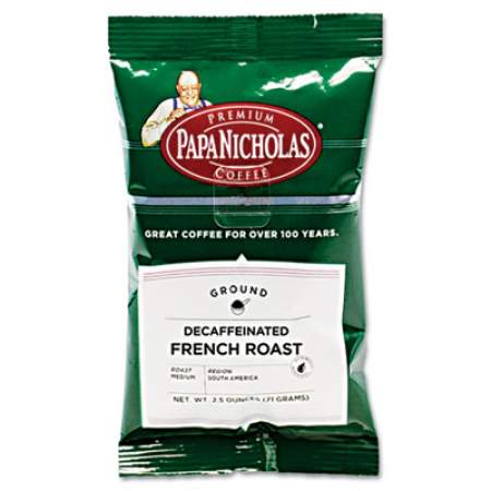 PapaNicholas Coffee Premium Coffee, Decaffeinated French Roast, 18/Carton (25186)