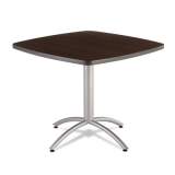 Iceberg CafeWorks Table, Cafe-Height, Square Top, 36 x 36 x 30, Walnut/Silver (65614)