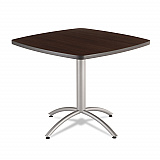 CafeWorks Cafe-Height Table, Square, 36" x 36" x 30", Walnut/Silver (65614)
