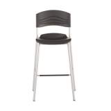 Iceberg CafeWorks Stool, Supports Up to 225 lb, Graphite Seat/Back, Silver Base (64527)