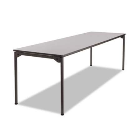 Iceberg Maxx Legroom Wood Folding Table, Rectangular Top, 96 x 30 x 29.5, Gray/Charcoal (65837)