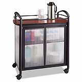 Impromptu Refreshment Cart/Machine Stand, Engineered Wood, 3 Shelf, 34 x 21.25 x 36.5, Cherry/Black (8966BL)